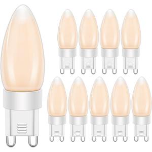 Ruiandsion 4W=40W T4 G9 Halogen Replacement, Dimmable 2200K, AC110-130V, for Wall Sconces Hallway Porch Landscape Lighting, 10-Pack (2200k Warm White)