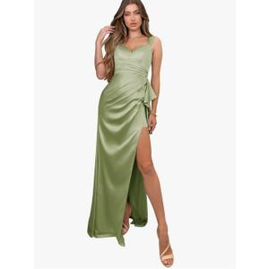 Long Mermaid Bridesmaid Dresses A Line Spaghetti Straps Corset Sweetheart Neck Prom Party Formal Gowns, 12