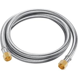 6 Feet Propane Hose Extension, Braided 3/8" Propane Extension Gas Line, 6ft Flexible LP Gas Line, Female to Female Flare on Both Ends, Brass Connector for Gas Grill, RV Application, Heater, Burner