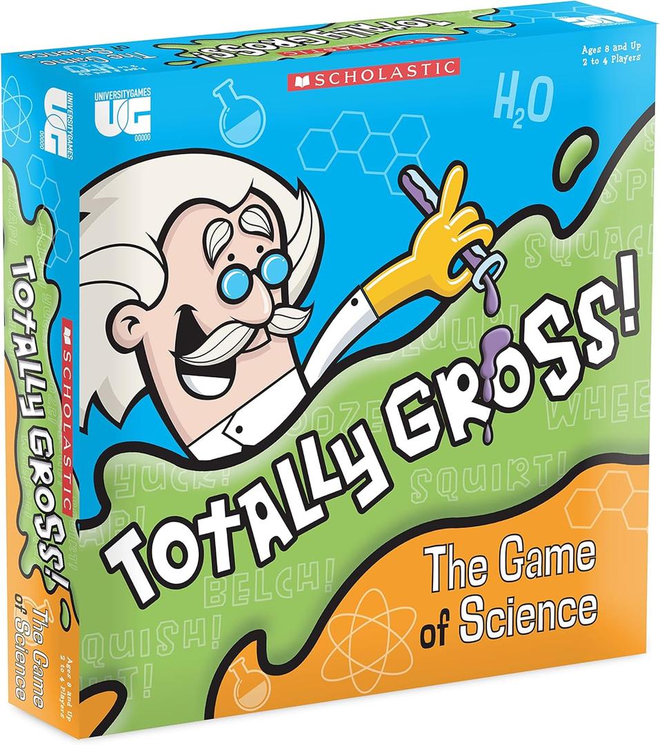 University Games, Scholastic Totally Gross Game of Science Including Real Slime, for 2 to 4 Players Ages 6 and Up