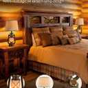 LEDIARY 18.72" LED Vintage Lantern Flickering Flame Table Lamps for Bedrooms Set of 2, Small Farmhouse Rustic Vintage End Table Lamps, Halloween Decorative Lantern Bedside Lamps for Living Room