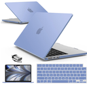 IBENZER Compatible with MacBook Air 13 inch Case M5 2026 M4 2025 M3 M2 2024-2022 A3449 A3240 A3113 A2681,HardShellCase&KeyboardCover ScreenFilm Type-C for Mac air 13.6", Serenity Blue, KK-SRL+2TC