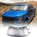RT-TCZ Windshield Sunshade UV Ray Reflector Sunshade Visor for 2015-2020 Ford F150 F250 F350 Trucks,Silver