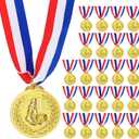 Nicunom 24 Pack Soccer Award Medals, Gold Award Medals Winner Medal Gold Prizes Team Participation Trophies for Adults Kids Sports Soccer Games, Soccer Party Favors, 2In