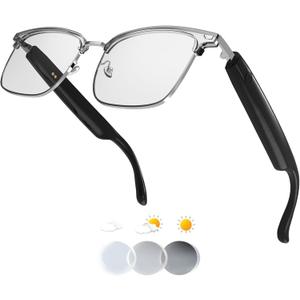 Smart Glasses for Women/Men with Speakers&Bluetooth Bluetooth Glasses for Men/Women with Magnetic Charging,Remote Shooting, Audio Glasses with Color-Changing Lenses