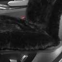 IRIWOOL Fluffy Fur Sheepskin Car Seat Cover Automotive Interior Accessories Seat Covers Accessories Seat Cushions Soft Natural Pure Wool Universal Fits Most Cars SUVs (Black, Universal Fit)