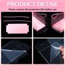 Honeydak 24 Pcs Pink Clear Cupcake Boxes with Handle 9 x 3 x 3 Inch Portable Rectangular Plastic Roll Container Gable Bakery Cake Boxes for Mother's Day Birthday Wedding Party Supplies