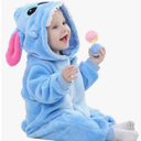 Unisex Baby Flannel Romper Animal Onesie Costume Hooded Cartoon Outfit, Size 70