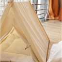 Solid Wood Cat Indoor Tent with Thick Mat,Portable Dog House Dog Teepee Tent,Cute Cat Teepee Cave Cat Bed,Dog Bed (Green)