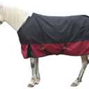 1200D Ripstop Waterproof Breathable Horse Blanket (0g No Fill), Lightweight Turnout Rain Sheet, Keeps Dry in Mud & Wet Weather Blackwine 84"