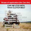 ERDIE Primary & Secondary Drive Clutch Puller Tool for Can-Am ATV's and SXS's, M14x1.5 & M8 x 1.25 x 70 Bolts