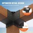 VEVOR Pergola Bracket Kit 6"x6" (Inner 5.6x5.6), 4 Pcs 3-Way Heavy Duty Corner Bracket DIY Post Base for Wooden Beams, Gazebos, Patio Pergolas, Log Cabin & Outdoor Structures