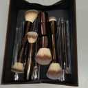 MAANGE 20 Pcs Makeup Brushes with Gift Box, Double-End Multi-functional Makeup Brushes for Blending Liquid Powder Concealer Cream Blush Buffe,CoffeeBrown