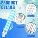 UV UV-C Light Bulbs 9W G23 Base Replacement Bulb for Outdoor Pond Clarifier Lamp Compatible with UVE9 CF400 CF500 UVCP-9 JUP-01 303B 304B R18 R18D R2000 (2, G23 Base)
