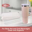 4 x 50PCS Disposable Straws for 40 OZ Tumbler, Extra Long Straws Disposable for Stanley Cup 30 Oz 40 Oz Tumbler, Individually Wrapped