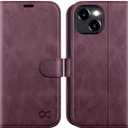 OCASE Compatible with iPhone 15 Wallet Case, PU Leather Flip Folio Case with Card Holders RFID Blocking Kickstand [Shockproof TPU Inner Shell] Phone Cover 6.1 Inch 2023, Mulberry