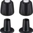 Metal Matte Black Shower Knob 2 Piece Replacement, Compatible with Price/Pfister Verve Tub Shower Handle, 2 Faucet Handle Trim Kit, for 12 Tooth 9.5mm Valve stem, Height 2.35 in Width 2.35 in