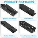 uxcell Piano Hinge, 47" Stainless Steel Continuous & Piano Hinges 1.5" Open Width 0.06'' Thick Heavy Duty Piano Hinges with Screws for Piano, Cabinets, Doors, Black