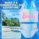 Barbie Girls Swimsuit Set 5-14 Yrs, Two Piece Bikini Set, Adjustable Strap Bathing Suits Swimwear, Swimming Gifts for Girls