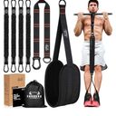 Pull Up Assistance Bands, 300lbs Heavy Duty Resistance Bands for Pull Ups with Adjustable Height, Fabric Feet Rest & Knee Support, Strength Training Pull Up Bar Assist Bands for Home Gym Workouts