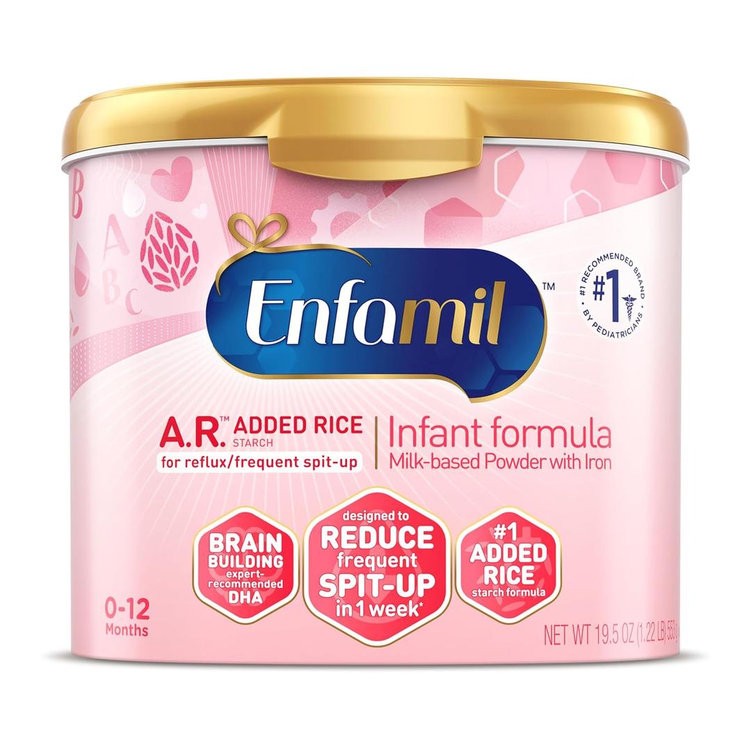 Enfamil A.R. Infant Formula, Clinically Proven to Reduce Reflux & Spit-Up in 1 Week, with Iron, DHA for Brain Development, Probiotics to Support Digestive & Immune Health, Powder Tub, 19.5 Oz, Best Before 11/01/2026