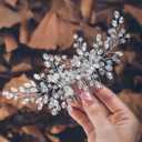 Unicra Silver Bride Wedding Hair Comb Rhinestone Bridal Headpiece Crystal Hair Accessories Hair Piece Jewelry for Women and Girls (A-Silver)
