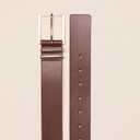 Amazon Essentials womens Leather Refined Buckle Dress Belt (Large, Brown)