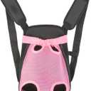 Inspack Dog Backpack Carrier/Cat Carrier, Adjustable Pet Front Carriers Travel Bag for Puppy Medium Dogs, Legs Out, Soft Ventilated Doggie Chest Carry Backpacks for Hiking/Camping, 2.5-4 lbs, Pink (Small)