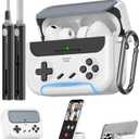 Inesore for Airpods Pro 3 Case Cover with Cleaner Kit, with Lock for Airpod Pro 3 (2025), Classic Cool Funny Game Console Hard Air Pods Pro 3 Case for Men Boy(White)