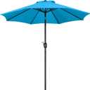 Yaheetech 9FT Outdoor Patio Umbrella Market Table Umbrella Yard Umbrella with Push Button Tilt Crank, 8 Ribs for Garden/Lawn/Deck/Backyard/Beach/Pool,Sky Blue