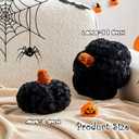 Pumpkin Pillows, Halloween Pumpkin Decoration Throw Pillow, Cute Thanksgiving Pumpkin Shaped Throw Pillows Gifts, 8" Soft Black Faux Rabbit Fur for Fall Funny Decorations (Mini-8 Inch)