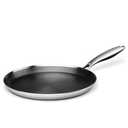 Innerwell Stainless Steel Crepe Pan - 11inch Nonstick Crepe Pan, Stainless Steel Honeycomb Coating Pancake Pan, Non Stick Flat Skillet Tawa Dosa Tortilla Griddle Pan, Induction Compatible, PFOA Free