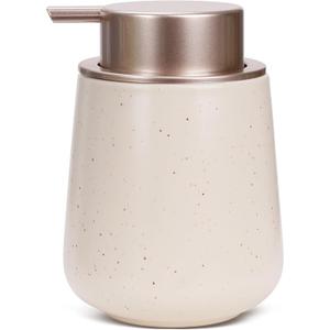 Bosilunlife Hand Soap Dispenser - 12oz Ceramic Soap Dispenser Bathroom Refillable Liquid Soap Pump Dispenser for Bathroom Kitchen Dispenser for Dish Soap with Easy-to-Press Pump (Beige-liquid)