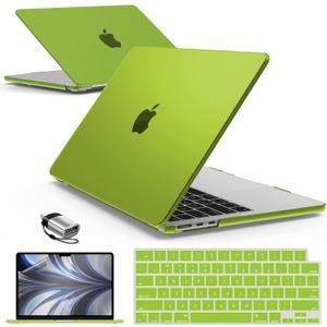 IBENZER Compatible with 2025 2024 2023 2022 MacBook Air 13 inch Case M4 A3240 M3 A3113 M2 A2681, Hardshell Case & KeyboardCover & ScreenFilm & Type-C for Mac Air 13.6, Avocado Green,AT13-KK-AVGN+2TC
