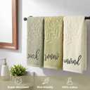 Moukeren 3 Pcs Hand Towels for Bathroom, 100% Cotton, Olive Green, 13.7 x 29.5 inches