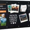 GOORY Magnetic Wall Board - 24" x 48" - Memo & Vision Bulletin Board for Home, Office and Classroom - Pre-drilled Mounting Screws Large Frameless Magnet Black Wall Board