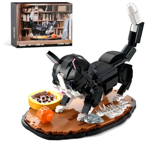 Tuxedo Cat Building Sets for Adult,Animal Black Cat Building Blocks Toy with Display Base,Home or Office Decor,Gift for Teens Kid Boys Girls 8+ (1200pcs)