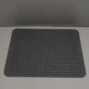 ZLR Silicone Dish Drying Mat for Kitchen Counter, Eco-Friendly Fast Dry Dish Mat, Easy Clean Multi Usage Drying Matt, Heat Resistant Trivet, 12" x 16" Large, Dark Gray