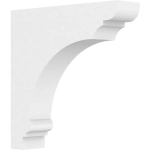 Ekena Millwork BKTP02X09X09HUG Standard Hughes Architectural Grade PVC Brackets, 2"W x 9"D x 9"H