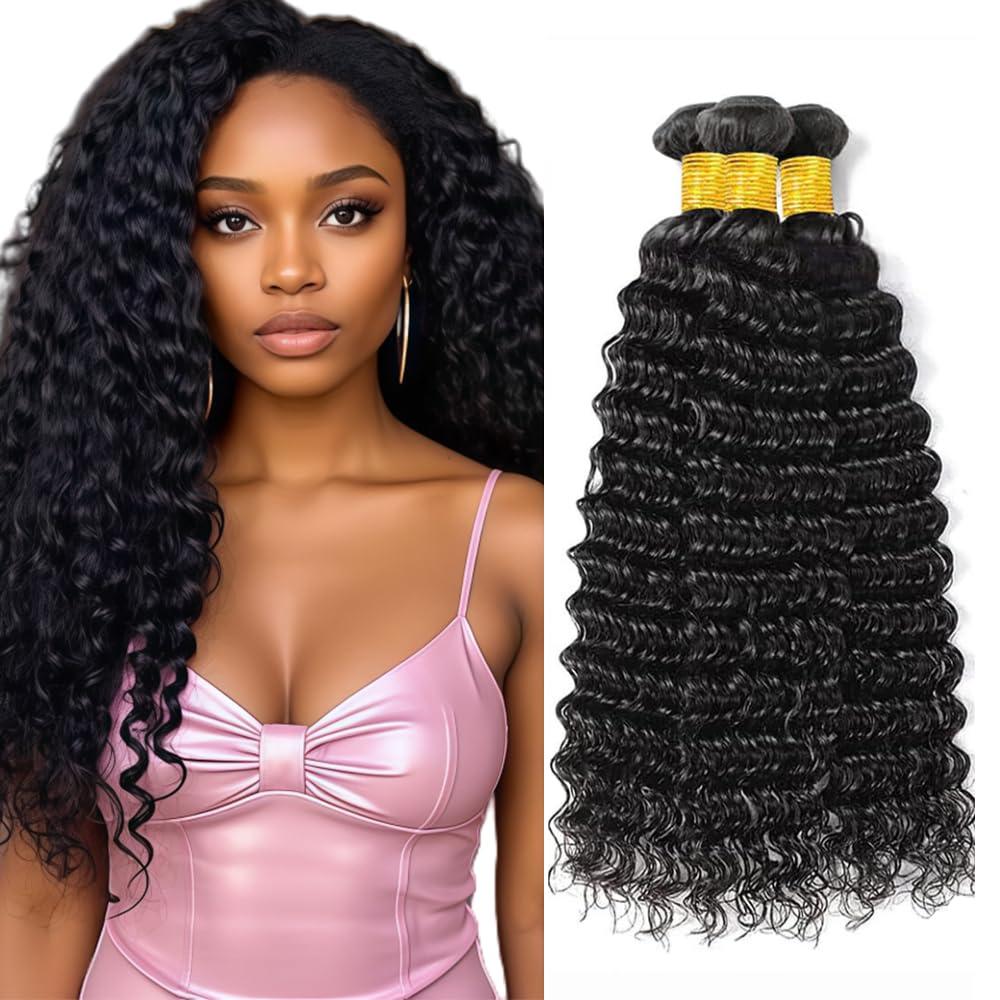 1HW 1B Deep Wave Hair Extensions 14 16 18 inch