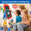 Kids Easel for Toddlers Age 2-4 Art Magnetic White Board & Chalkboard Double Side Adjustable Stand Drawing Writing Learning Educational Toy for 2 3 4 Year Boys Girl Birthday Gifts