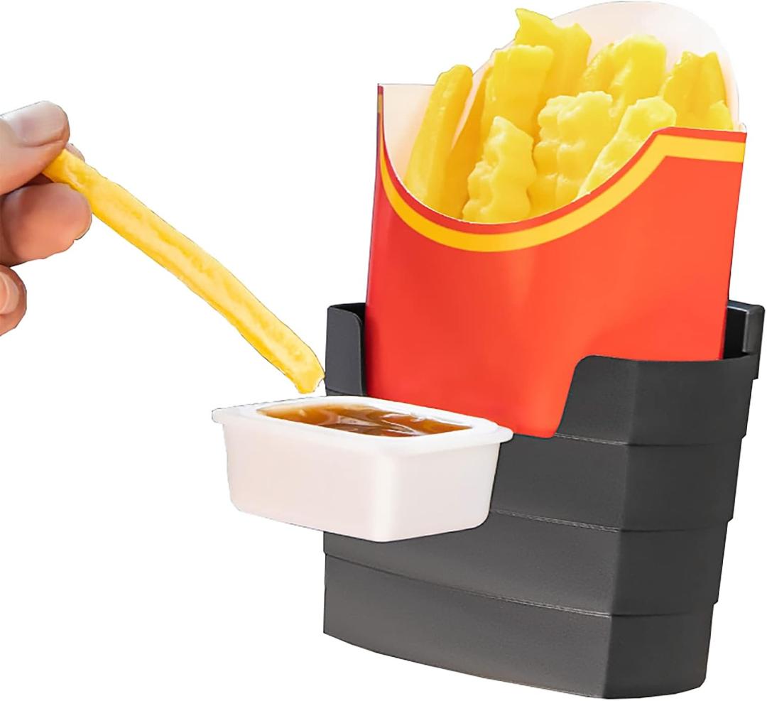 Ultra-Durable French Fry Holder for Car – Sauce Combo Pack – Universal Burger Beverage Fast Food & More – Easy to use
