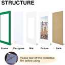 decorUhome 13x19 Picture Frame, Display Pictures 11x17 with Mat or 13x19 without Mat, Wall Mounting Photo Frame, Green, 1 Pack