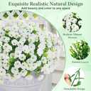 Yastouay Artificial Flowers for Outdoors, 14 Bundles Fake Outdoor Flowers, UV Resistant Artificial Plants & Flowers for Decoration, White Realistic Morning Glory for Outdoor Porch Garden Decoration