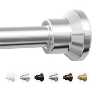Chrsouly Shower Curtain Rod, 3176 Inch Adjustable Tension Shower Rod, 1" Diameter Heavy Duty Rustproof Tension Curtain Rods for Bathroom, Non Slip, No Drill, Nickel