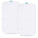 Waterproof Bassinet Mattress Pad Cover Compatible with Baby Delight Beside Me Dreamer Bassinet, 2 Pack, Ultra Soft Surface, Breathable and Easy Care