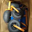 Old Bahama Bay Foldable Beach Wagon with Balloon Wheels, Heavy Duty Collapsible Wagon Cart for Soft Sand, Large Capacity Wagon with Umbrella Holder & Side Storage, 330 lbs Load Capacity