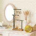 SRIWATANA Jewelry Organizer Stand, Extra Tall Necklace Holder Jewelry Holder, Gift Idea (Carbonized Black & Black)