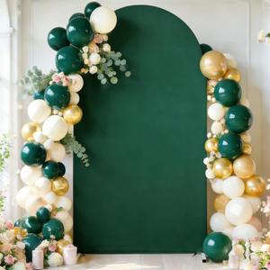 7.2FT Hunter Green Arch Backdrop Cover, Spandex Fitted Wedding Arch Stand Covers 2-Sided Round Top Chiara Arch Backdrop Cover for Easter Wedding Ceremony Birthday Party Baby Shower Banquet Decoration