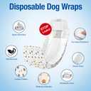 Pet Soft Dog Diapers Male - Disposable Male Dog Wraps Wetness Indicator, Ultra Absorbent Doggie Diapers Comfortable for Incontinence Excitable Urination, 50pcs, XSmall